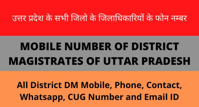 All District DM Mobile, Phone, Contact, Whatsapp, CUG Number and Email ID