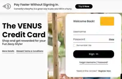 Venus Credit Card Login