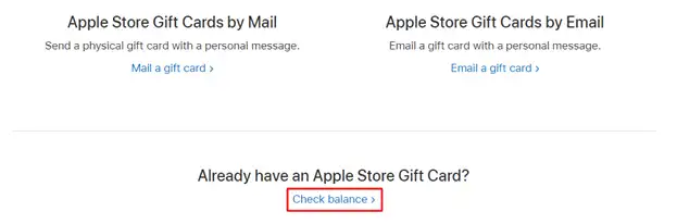 Apple Gift Card balance check