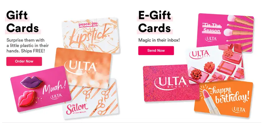 Types of Ulta Gift Card